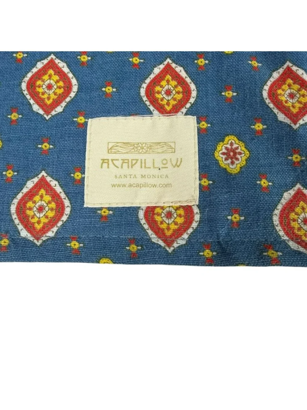 Acapillow Santa Monica Blue Red Georgette Decorative Pillow Cover 22 x 22